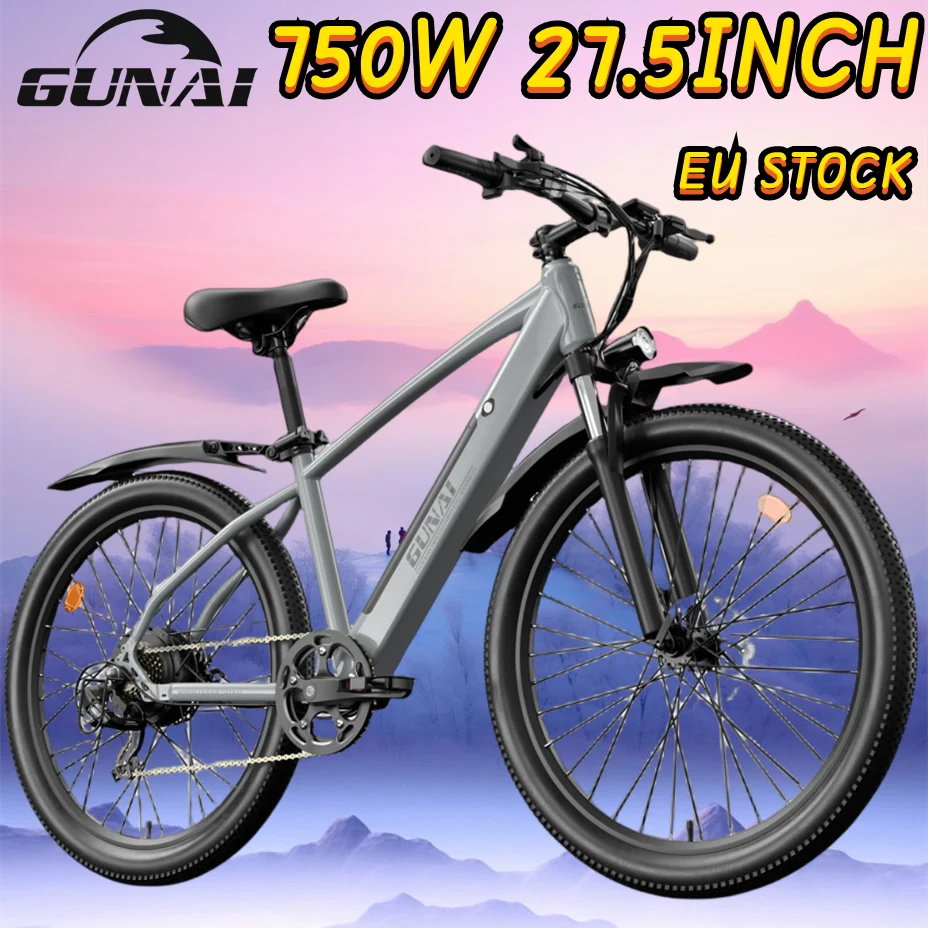 Gunai Elektro fahrrad 750W Motor 27,5 Zoll Offroad-Reifen mit 48V 10ah abnehmbaren Batterie
