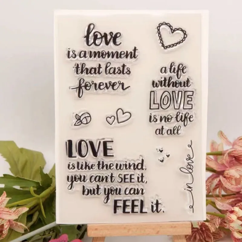 LOVE Beautiful Sentence English Words Transparent Silicone Seal DIY Hand Account Photo Album Diary Stamp Finished Product Stamp