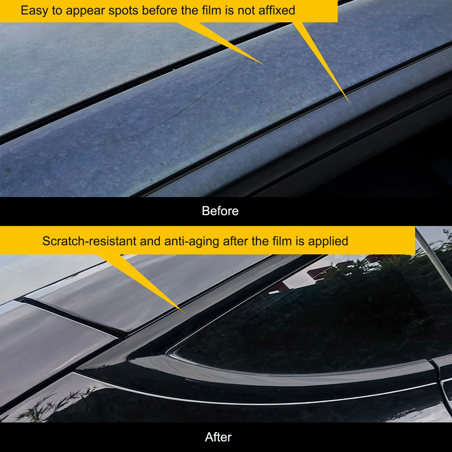 For Tesla Model 3 2017-2023 Full Window Trim Matte Black Sticker Body Color Change Patch Model 3 Protective Film Anti-scratch