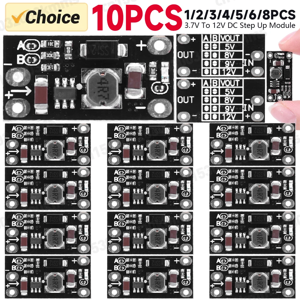 1-10pcs Mini-DC-DC-Boost-Up-Wandler 3V 3,2 V 3,3 V 3,7 V 5V 9 Vto12V Spannungs regler Leiterplatte