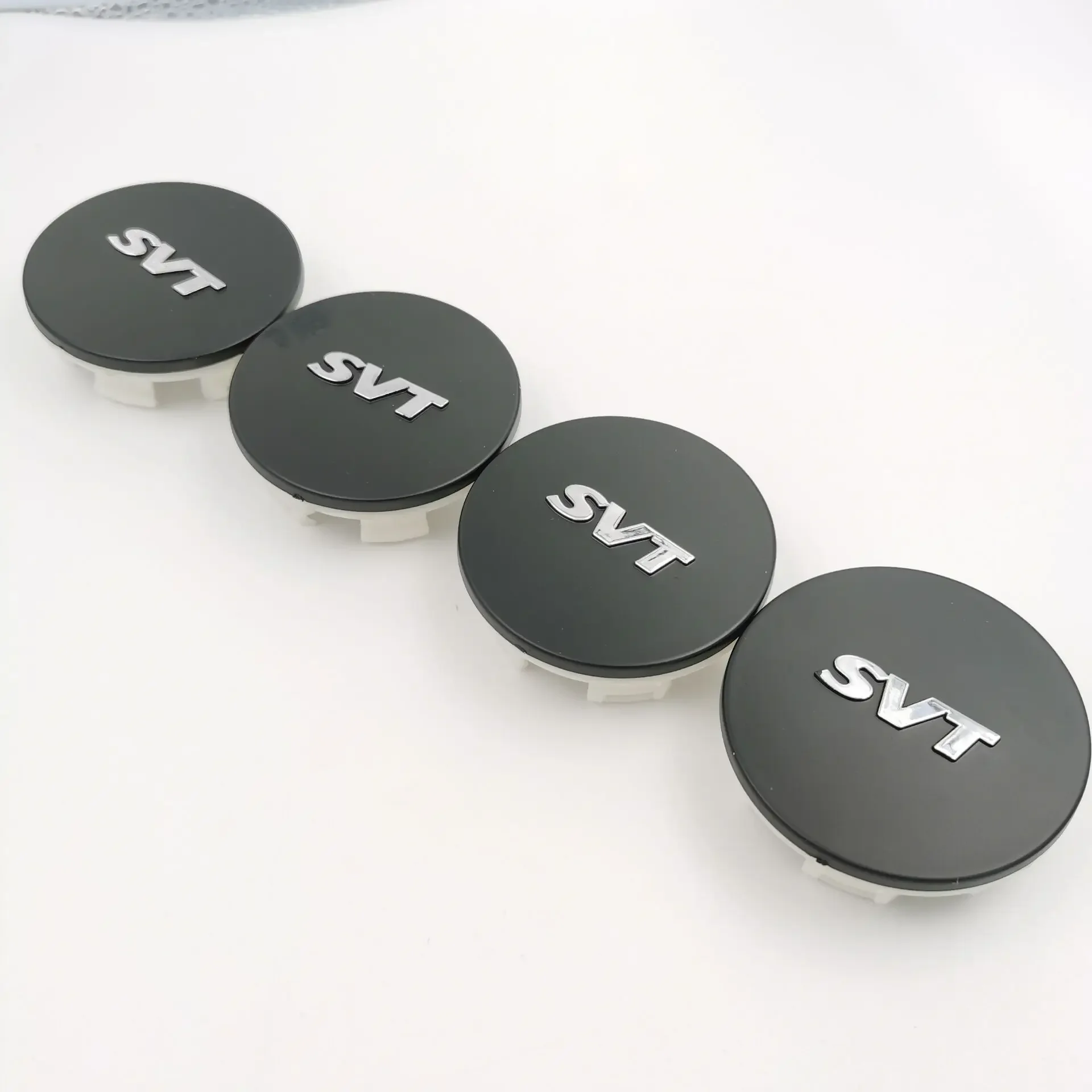 4pcs x 65mm Car Logo SVT Wheel Center Hub Caps Rim Emblem Badge Cover Sticker for 02-04 Focus Mustang F150 SVT F-150