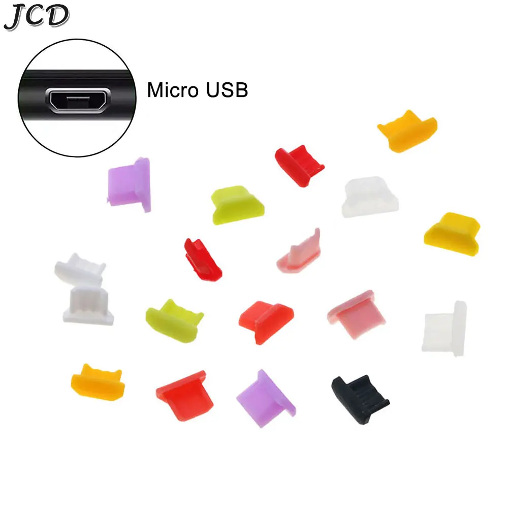 JCD 10pcs Micro USB Dust Plug Charging Port Silicone Dustproof Waterproof Soft Plug for Android Smartphone Cellphone Samsung