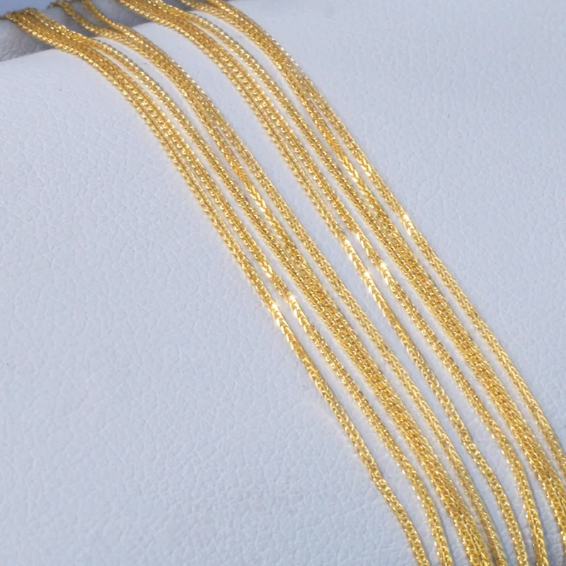 

XF800 Pure 18K yellow Gold Chopin Chain Necklace Au750 Fine Jewelry Wedding For Female Wedding Gift X312 22-9-23
