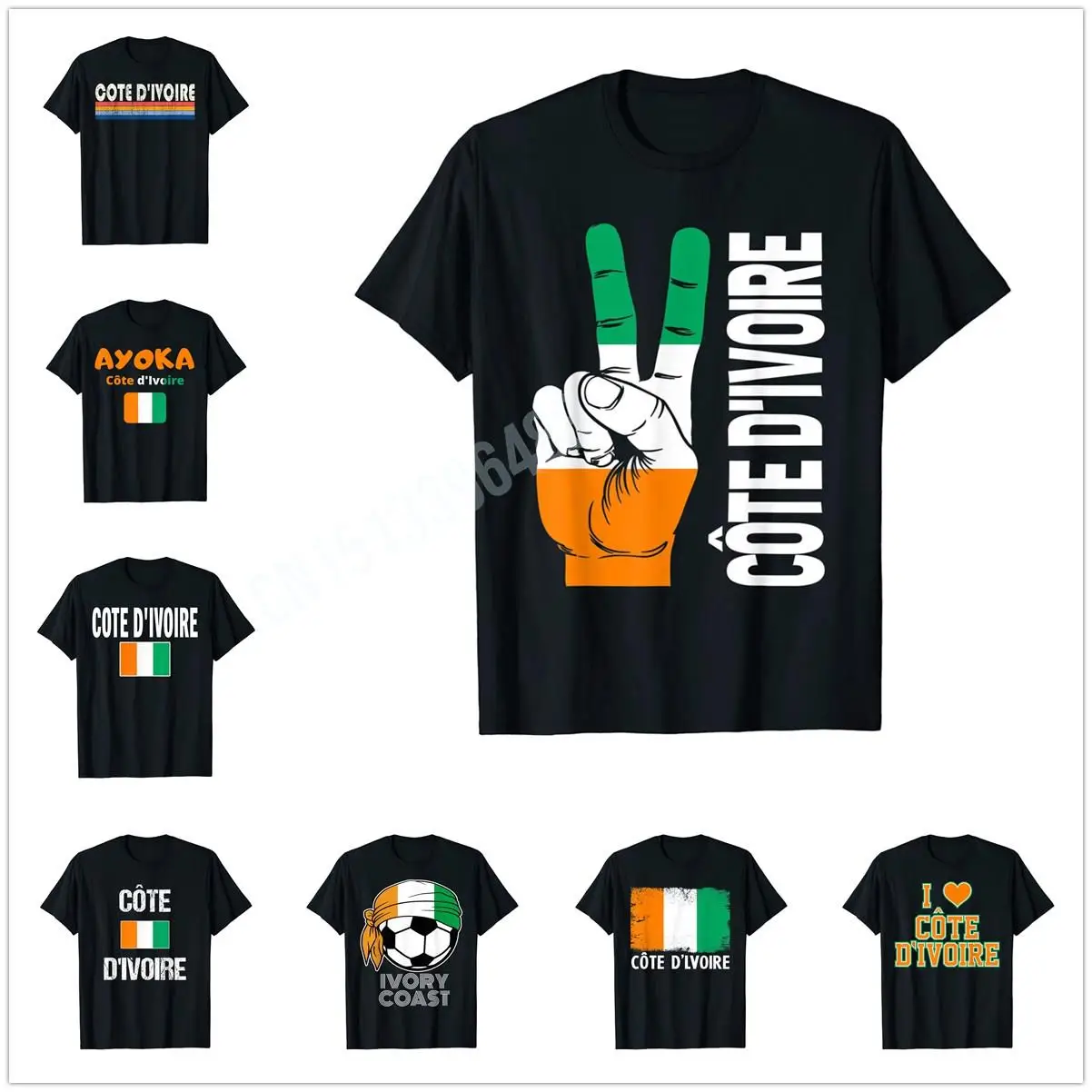 More Design Victory Two Fingers Côte d\'Ivoire IVORY COAST Flag Patriotic T-Shirt Map For Men Women T Shirt Tops Cotton Tees