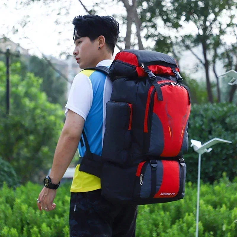 70L Travel Backpacks Outdoor Unisex Camping Backpack Men Tactics Sports Mountaineering Fishing Water proof