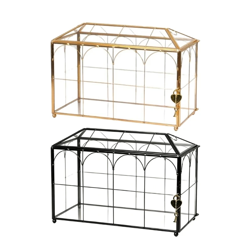 XX9B Glass Card Collection Box with Metal Frame for Blessing Card Display