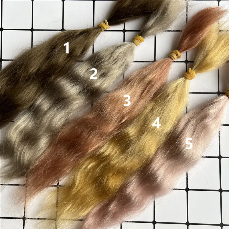 Top Qualität 9 Farben Reborn Puppe Mohair Perücke DIY BJD OB11 Puppe Reborn Baby Puppen Reine Mohair Schwarz Goldene Haar für Wiedergeburt puppe