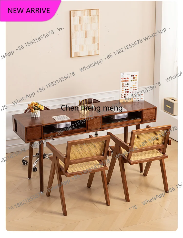 Vintage Mid Century Nail Table With Dust Collector Unique Classic French Nail Desk Rustic Retro Table Onglerie Saloon Furniture