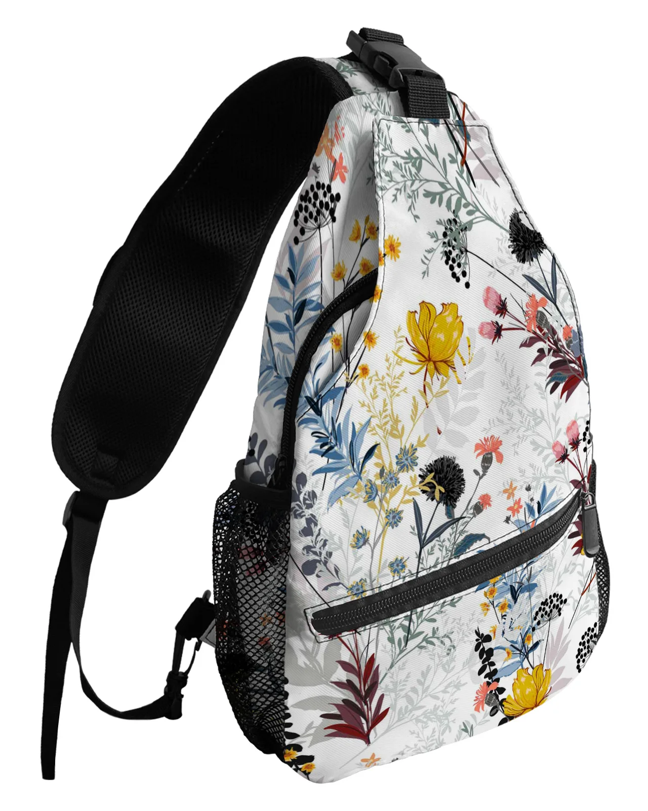 Flower Plant Dandelion Leaves Chest Bag for Men Casual Sports Shoulder Bag Women's Travel Waterproof Messenger Bag