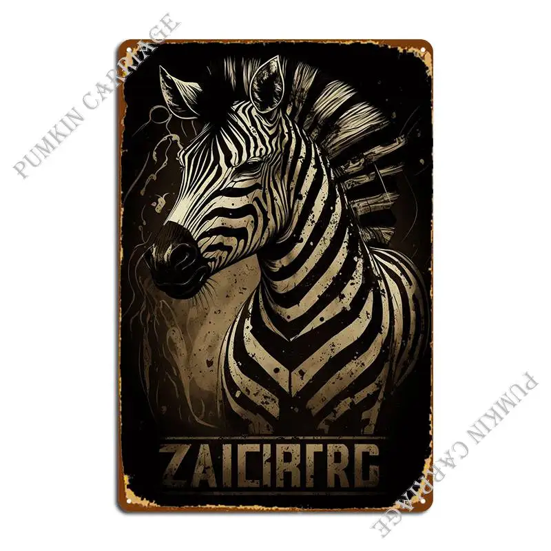 

Comic Zebra Metal Plaque Mural Kitchen Cave Cinema Tin Sign Poster