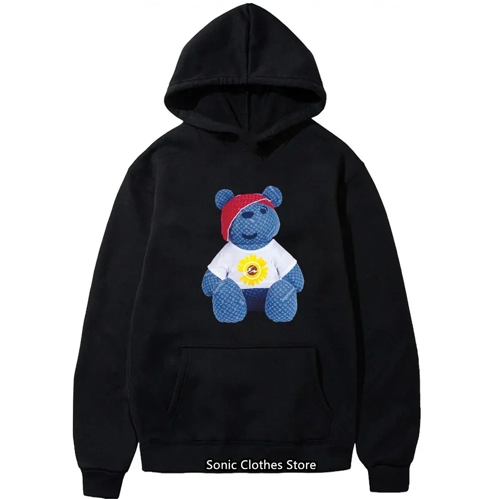 Teddy bear Solid Color Men Hoodies  Warm Mens Sweatshirt Fashion Streetwear Casual Men's Loose Breathable Pullovers Brand Hoody