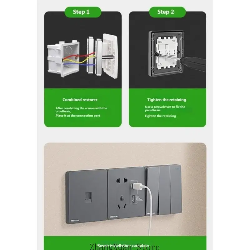 Elektrischer Wandkasten-Befestigungsclip, Edelstahl-Steckdosen-Reparatur-Hardware 3XUF – Detail 9