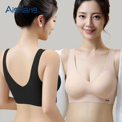 Women Comfort Sports Breathable Push Up Underwear Fashion Seamless  Invisible Elasticity Jelly Support Strips  Solid Color Bra