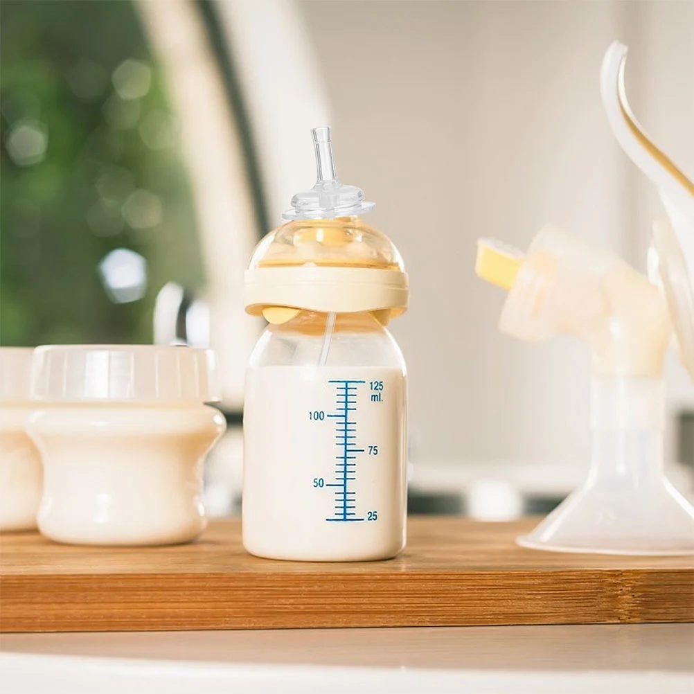 6-delige babyfopspenen fles rietje accessoires peuter rietjes siliconen tepel transparant gewogen sippy beker voor kinderen kind