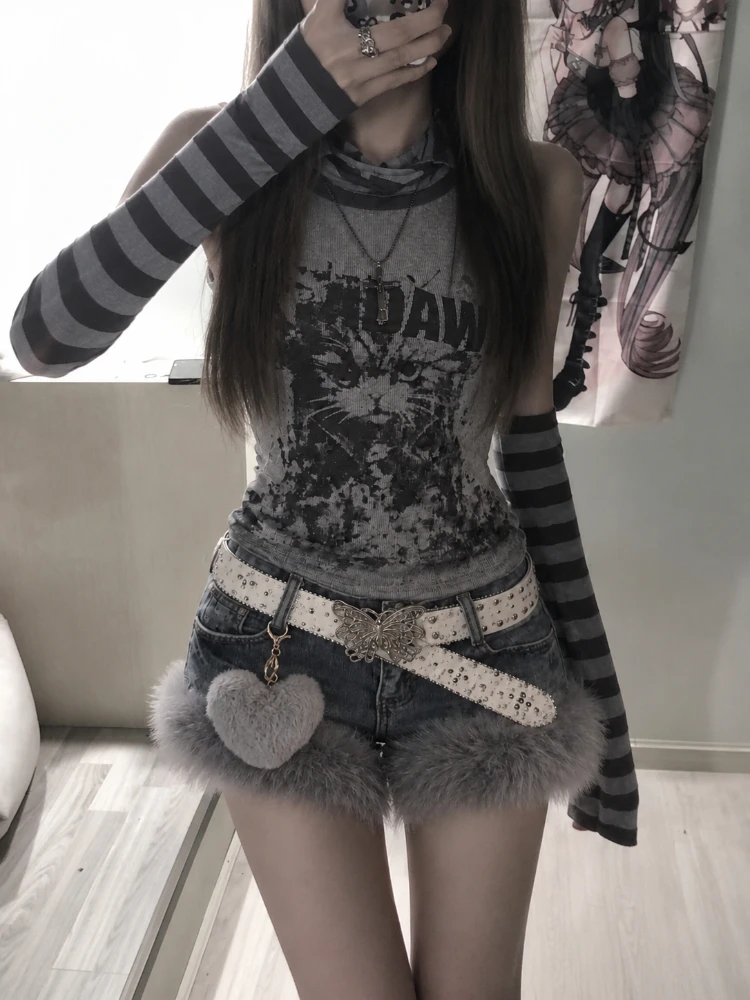 Korean Punk Women Y2K Leopard - огляд і ціна Vintage Fashion Subculture