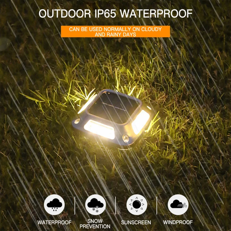 Solar Driveway Lights Garden Lights IP65 Waterproof LED Solar Wall Lights Buried Lights Outdoor Camping Warning Step Lights