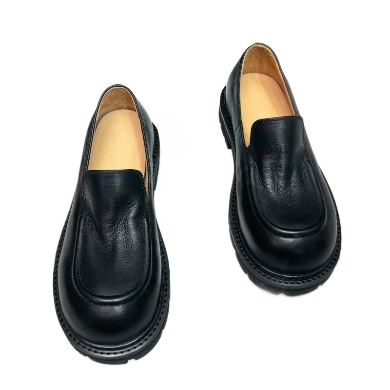 

Мужские лоферы в британском стиле, винтажные повседневные туфли для работы, увеличивающие рост, на толстой подошве, из натуральной кожи, мужские оксфорды