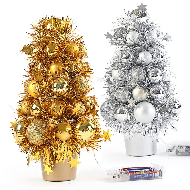 

28cm Christmas tree package desktop mini ball tree counter Christmas decoration small ornaments