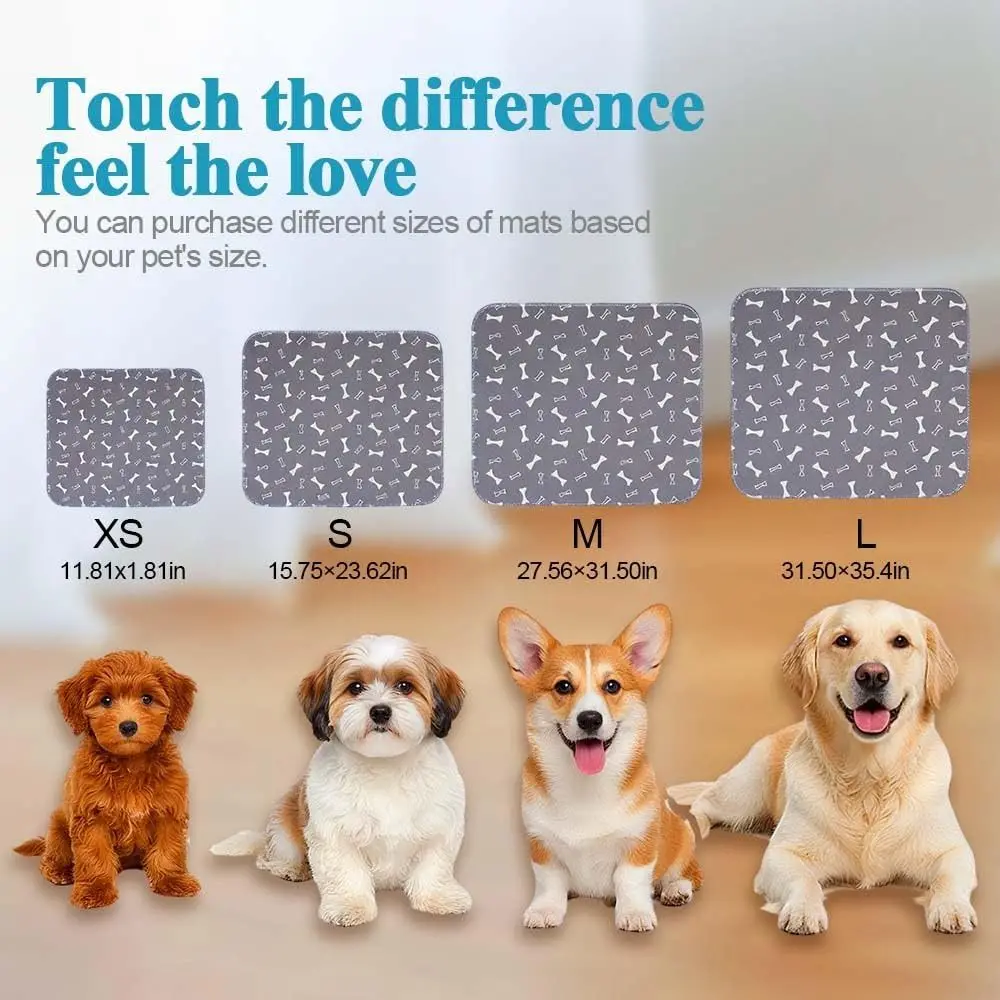 Tappetino per letti per animali domestici super assorbente durevole Tappetino per urina per cani lavabile riutilizzabile Cuscinetti per addestramento per animali antiscivolo a prova di perdite Cani