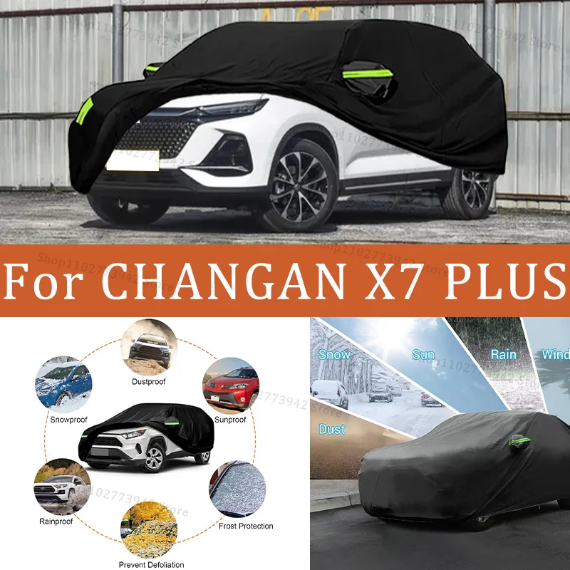 

For CHANGAN X7 PLUS Car Cover Full Covers with Reflective Strip Dustproof UV Scratch-Resistant Sunscreen Protective cover
