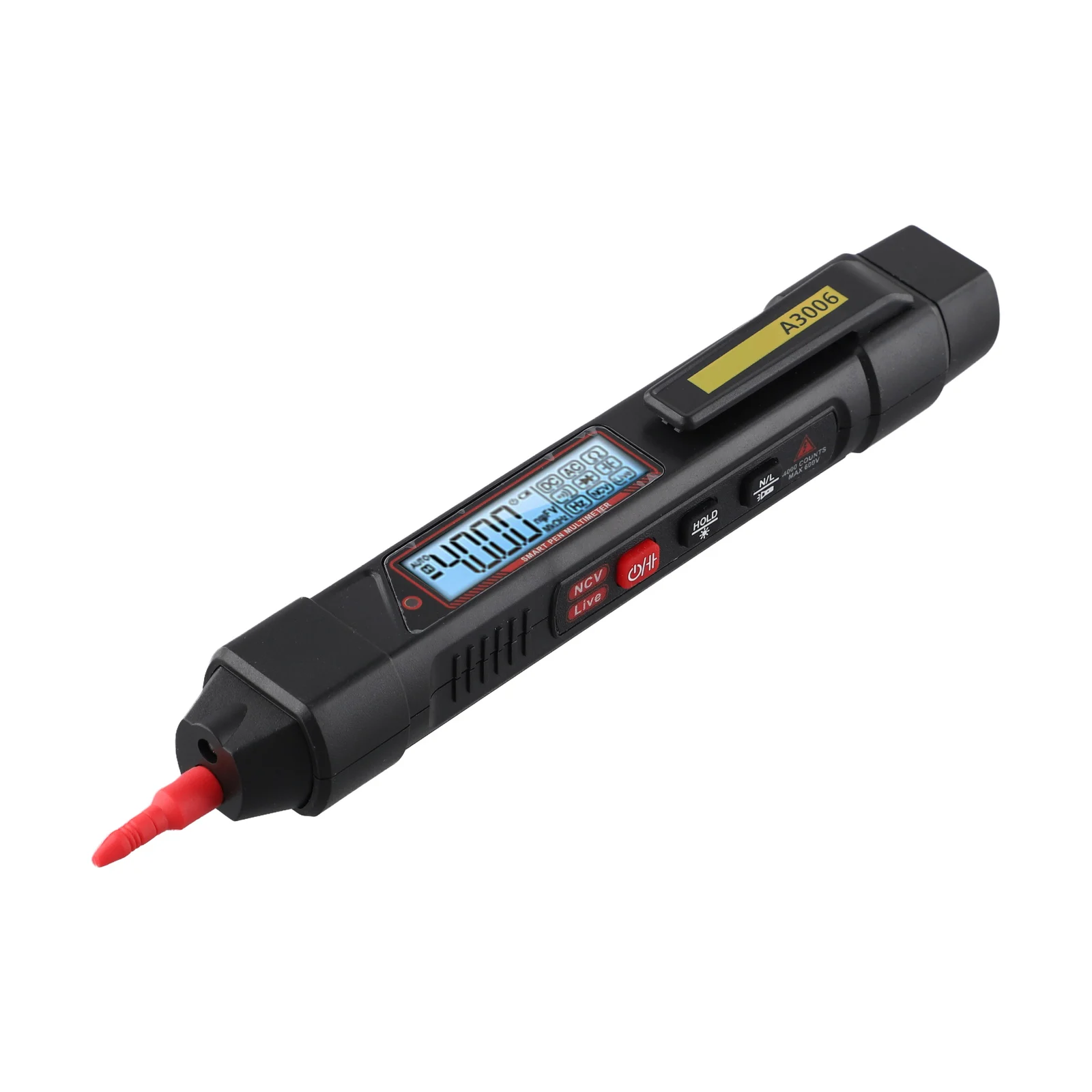

190*28.7*27.7mm AC Voltage Tester Automatic Range Multimeter Silver-plated Tip Data Retention NCV Induction Power Supply