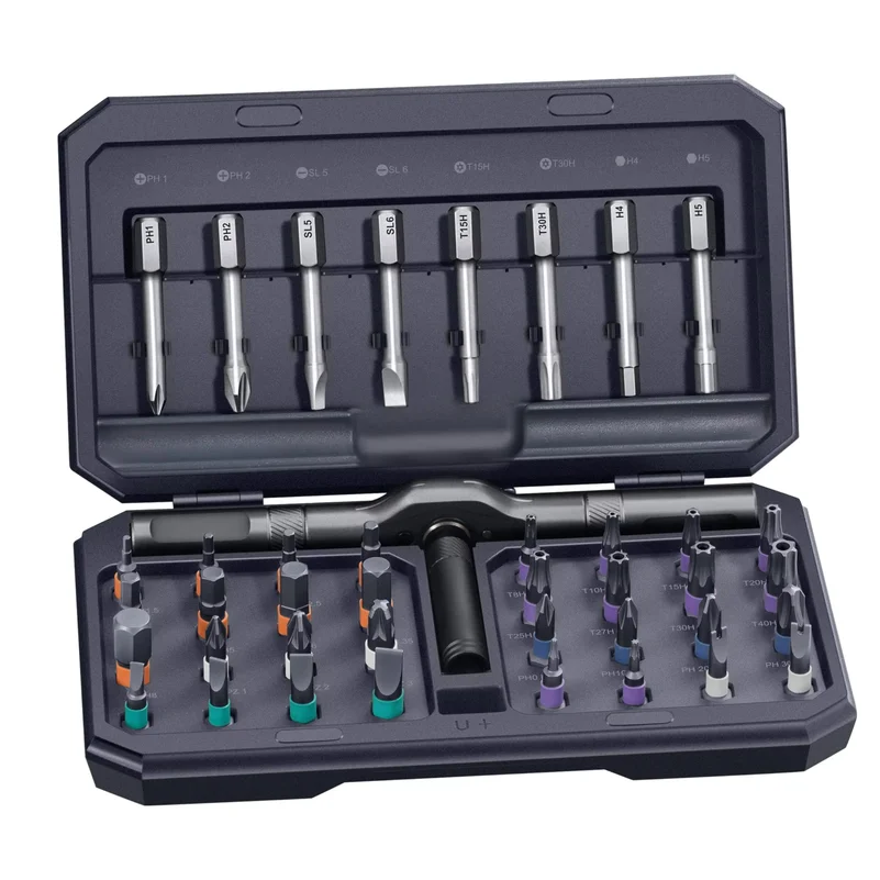 42 in 1 Magnetic Screwdriver Set Multi Bit Ratcheting Screwdriver T Handle Repair Tool for Furniture Computer Bicycle and DIY