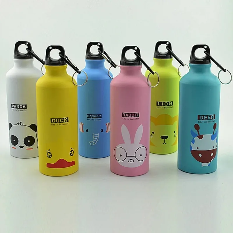 Aluminium Cartoon Sports Mug Cartoon Figure Children\'s Mug Stainless Steel Water Bottle with Lid Insulated Mug