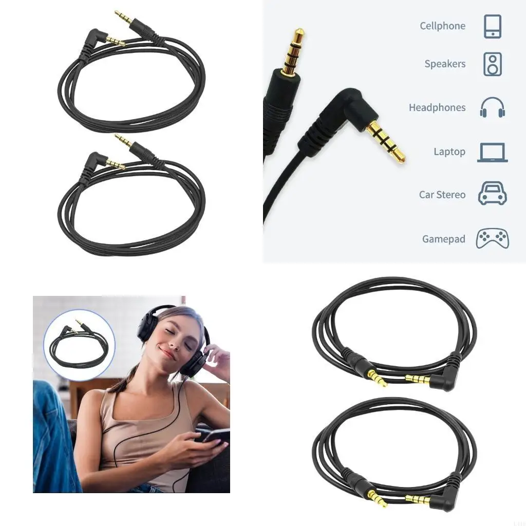 

L41E 3.5mm Stereo Acoustic Cord Straight Head to 90° Bend 1 Meter PVC Jacketed Wire