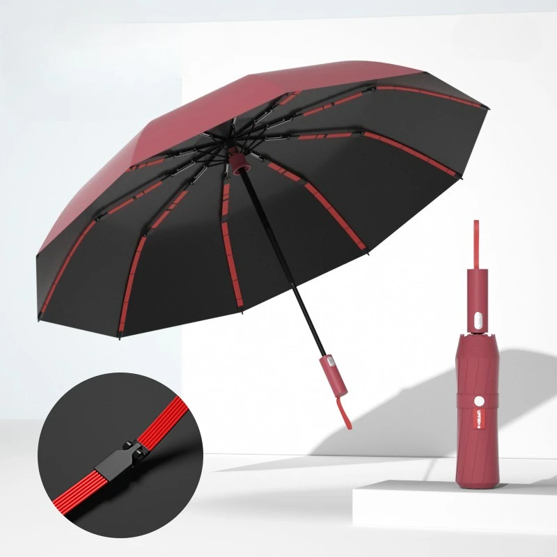 

Windproof Automatic Rain Umbrella, Vinyl Sunscreen, Sun UV UPF50+ Protect Parasol, Compact Folding Unbrella for Men and Women
