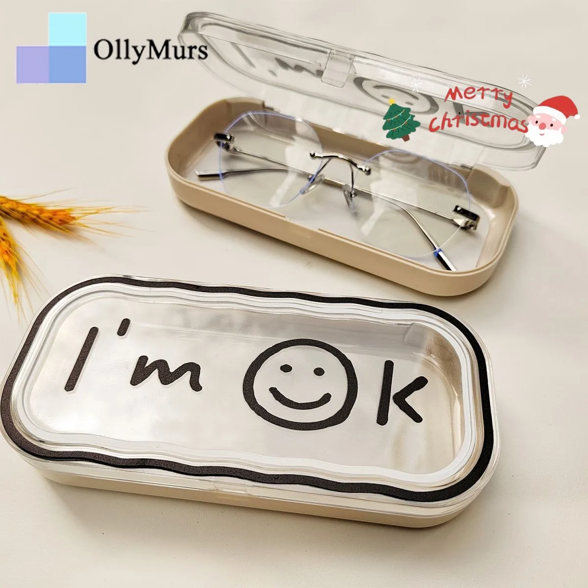 

OLLYMURS Art Designer Custom IN Transparent Glasses Case Anti-pressure and Anti-drop Creative Student Glasses Case Sunglasses