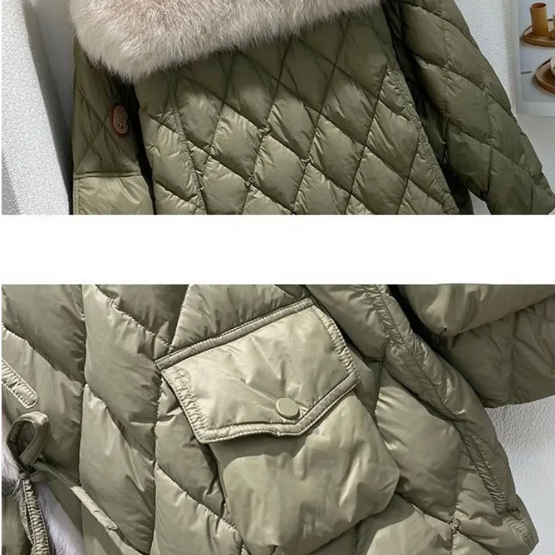 2023 New Young Navy Collar Imitation Fox Fur Jacket Women\'s Down Cotton Jacket Fashionable Casual Comfortable Pie Overcome