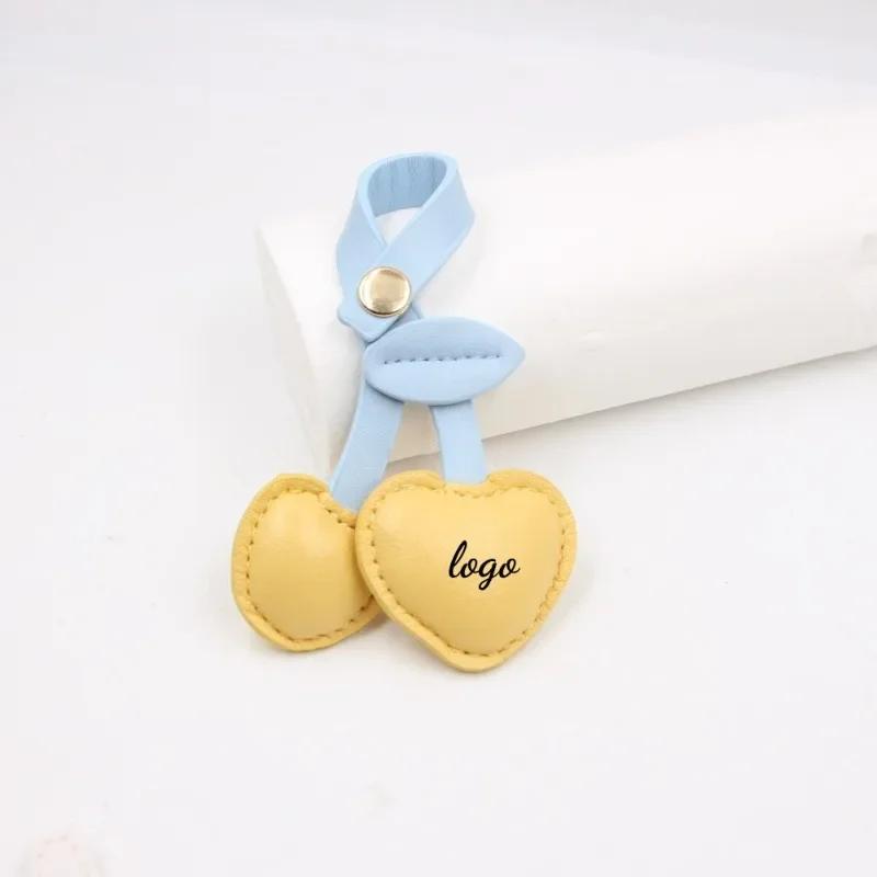 

Customized LOGO Cute Cherry Leather Bag High-end Pendant Laser Engrave Retro Multifunctional Personalized Key Chains Pendant