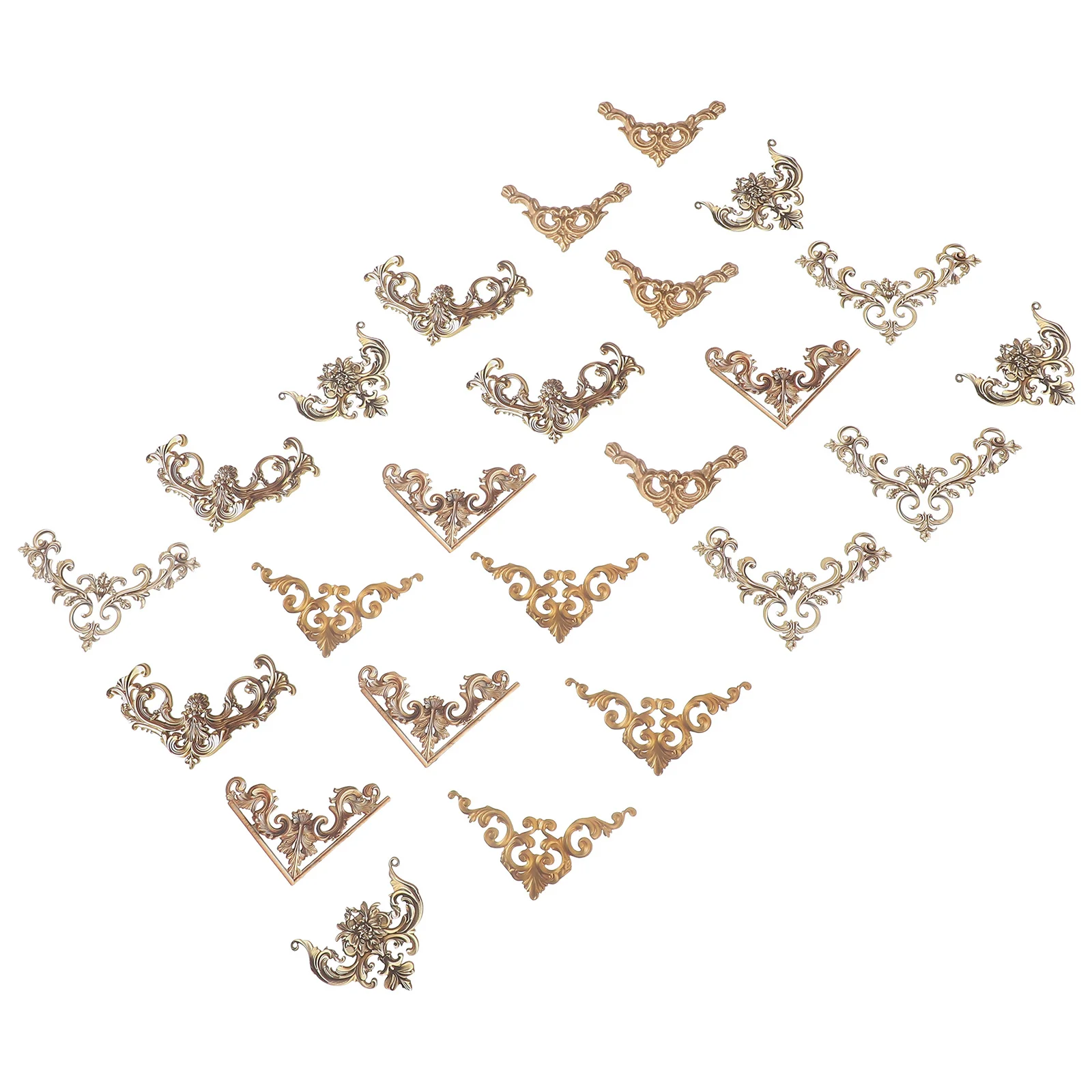 

24Pcs Vintage Scrapbooking Corner Stickers Retro Baroque Decorative Photo Frame Album DIY Craft Embellishments