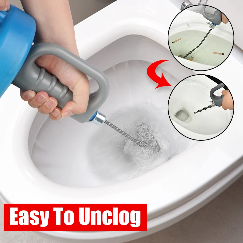 5/7/10 Meters Sewer Pipe Plunger Dredge Bathroom Kitchen Cleaning Tools Handheld Toilet Sink Drain Unblocker Clogged Remover