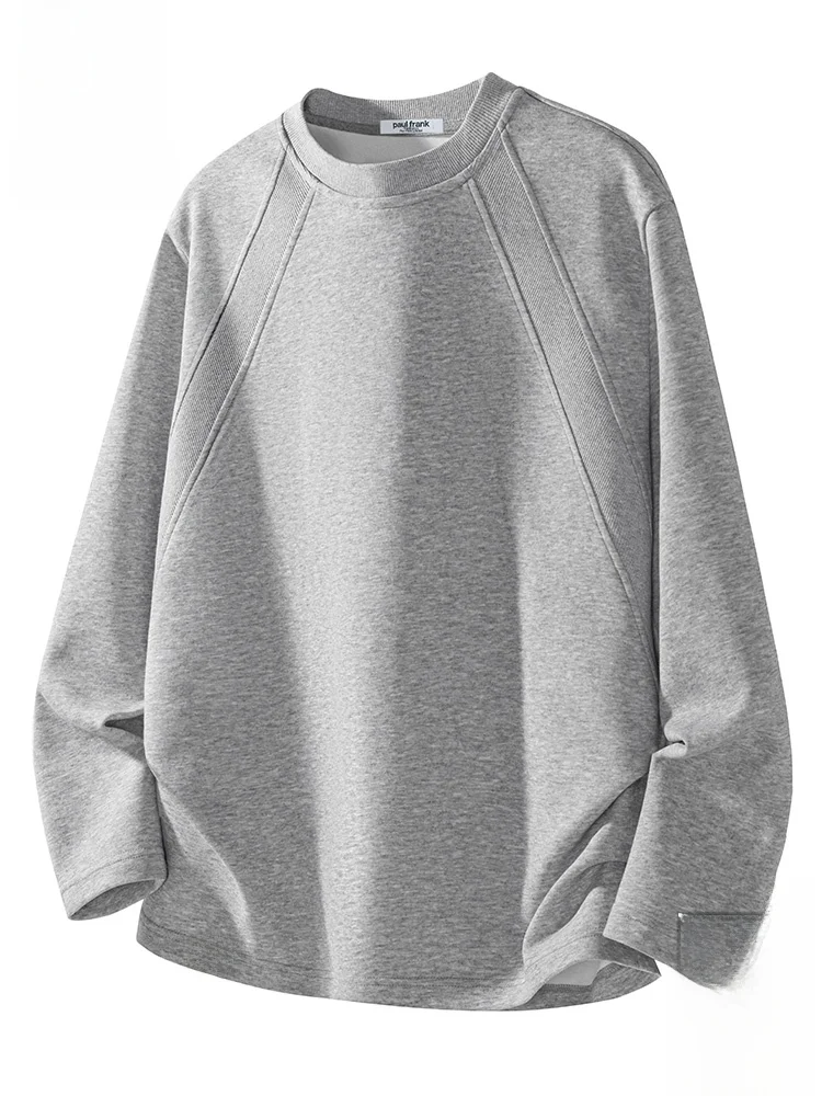 

Мужская футболка свободного кроя с длинным рукавом и круглым вырезом, осенняя повседневная базовая модель с дизайном «обезьянье растение», из смесового полиэстера и хлопка