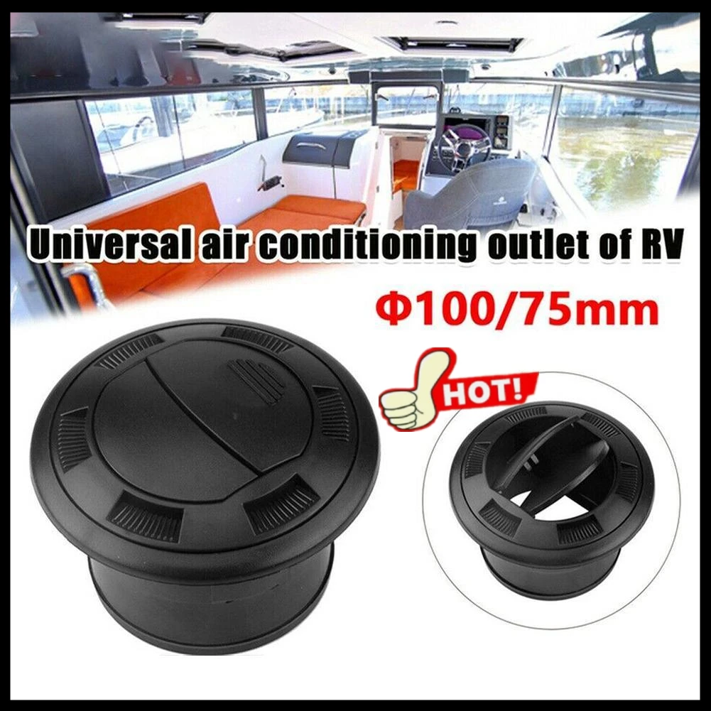 

75mm Black Closeable Rotatable Air Outlet Fit For Webasto Eberspacher Heater For Bus Boat Auto Replacement Air-conditioning