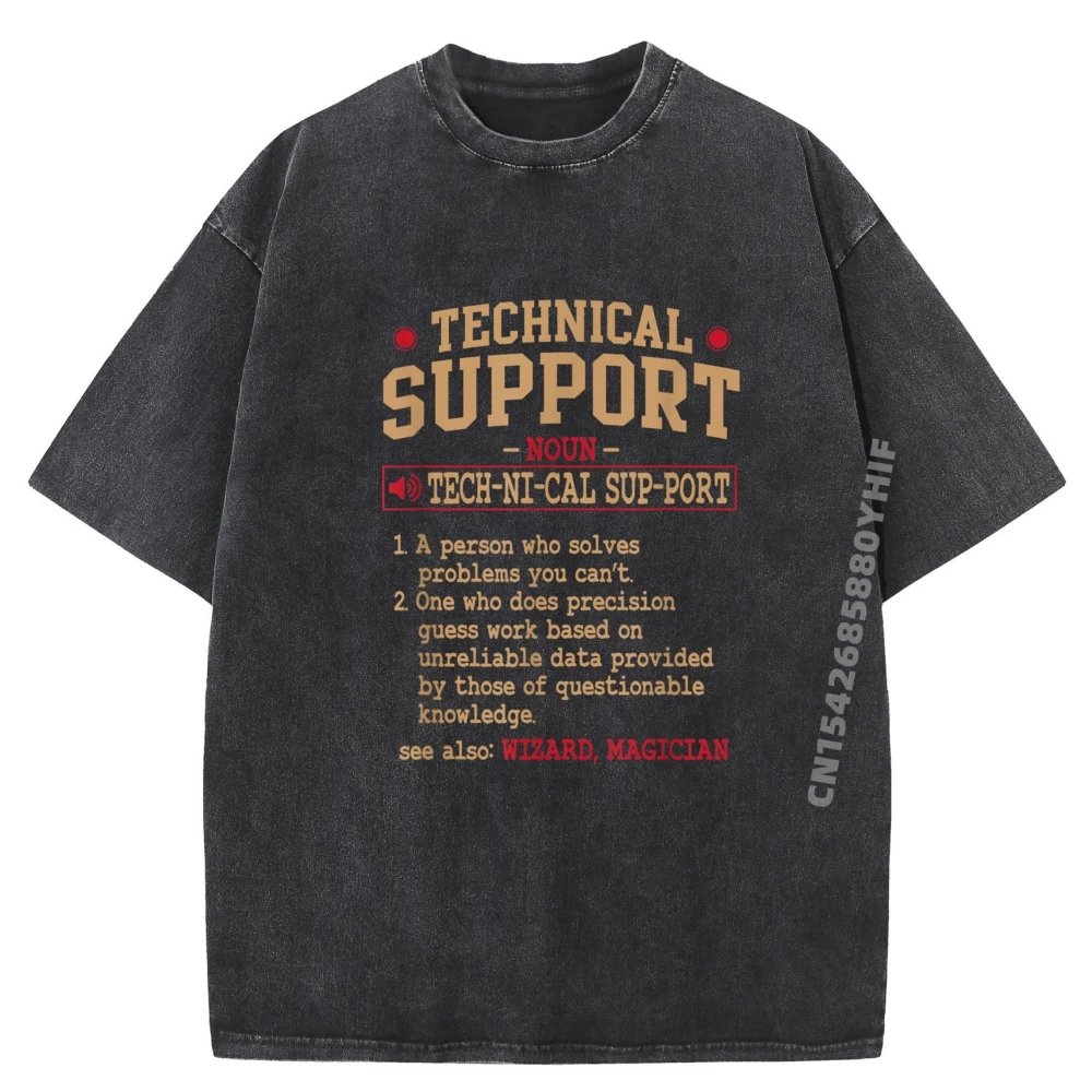 

Техническая поддержка компьютерного инженера Дизайнерская футболка Мужские потертые рубашки большого размера Футболка с принтом большого размера