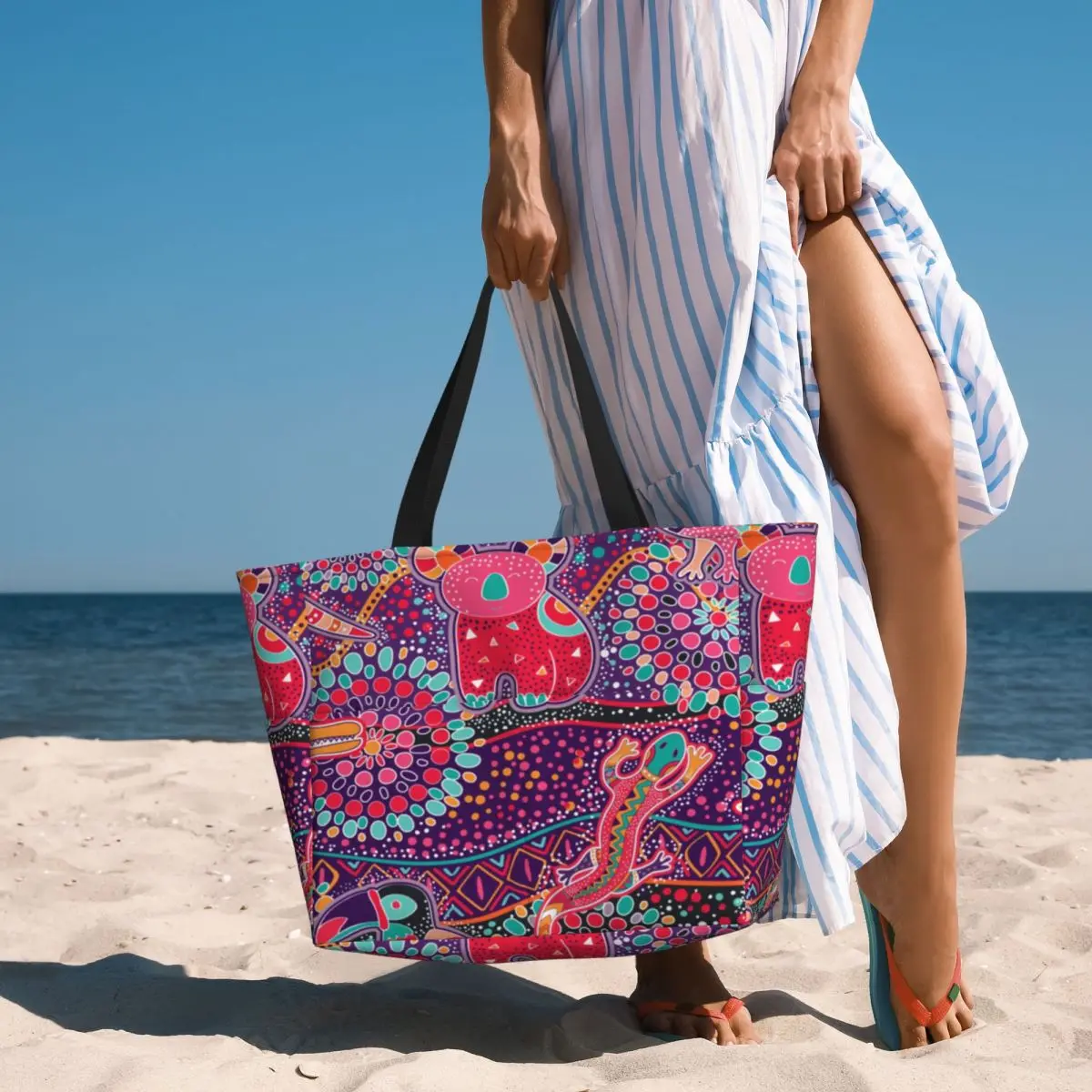 Borsa da viaggio australiana Dreamtime Beach, borsa tote Borsa a tracolla shopping retrò modello multi-stile