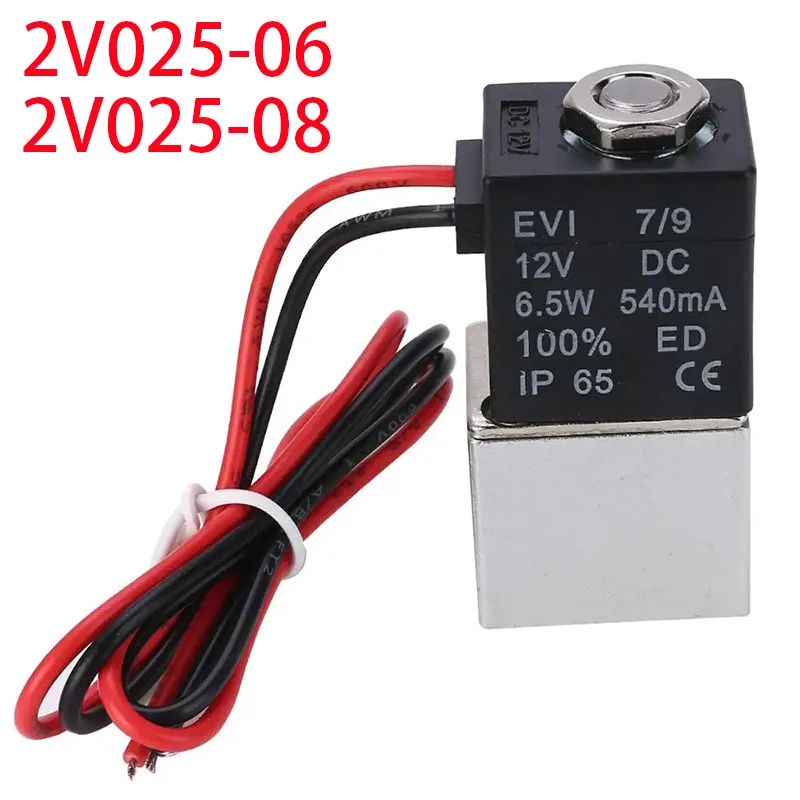 

2V025-06T Normally Open 12V Solenoid Valve 1/8" 24V 110V 220V 380V 1 Way Valve Pneumatic Valves for Water Air Gas Two-way