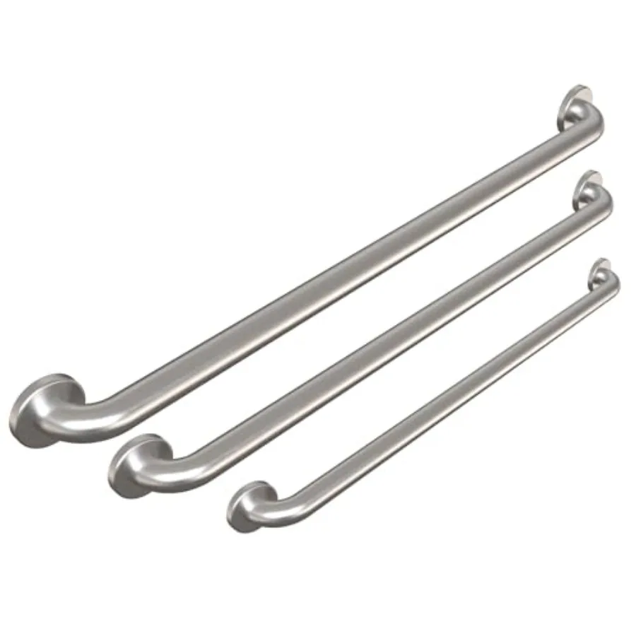 

Комплект коммерческих поручней для общественных туалетов - Соответствие стандартам ADA - Диаметр 1,5 дюйма - 18 36 42 - Набор из 3 штук - Нержавеющая сталь