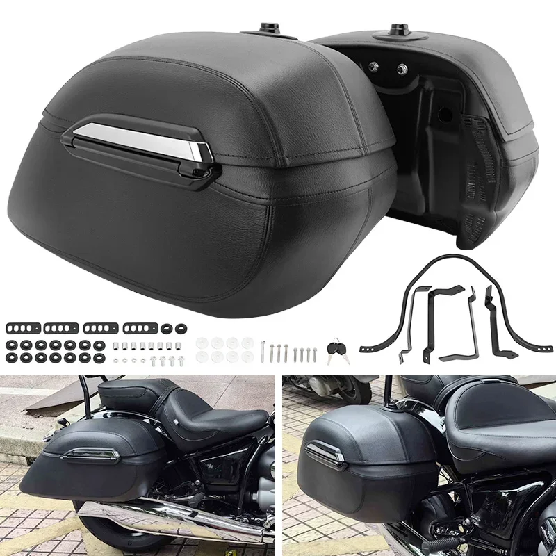 Motorcycle Hard Saddlebags Universal Side Bag Waterproof Saddle Hard Bags with Lock For Harley BMW KAWASAKI YAMAHA Honda