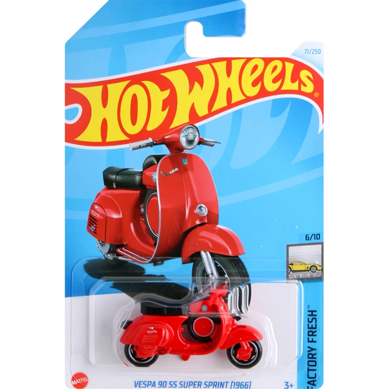 24M Hot Wheels Car Model Vespa Scooter C4982 Alloy Hot Sports Car Model Simulated Toys Room Ornament Children Birthday Gift