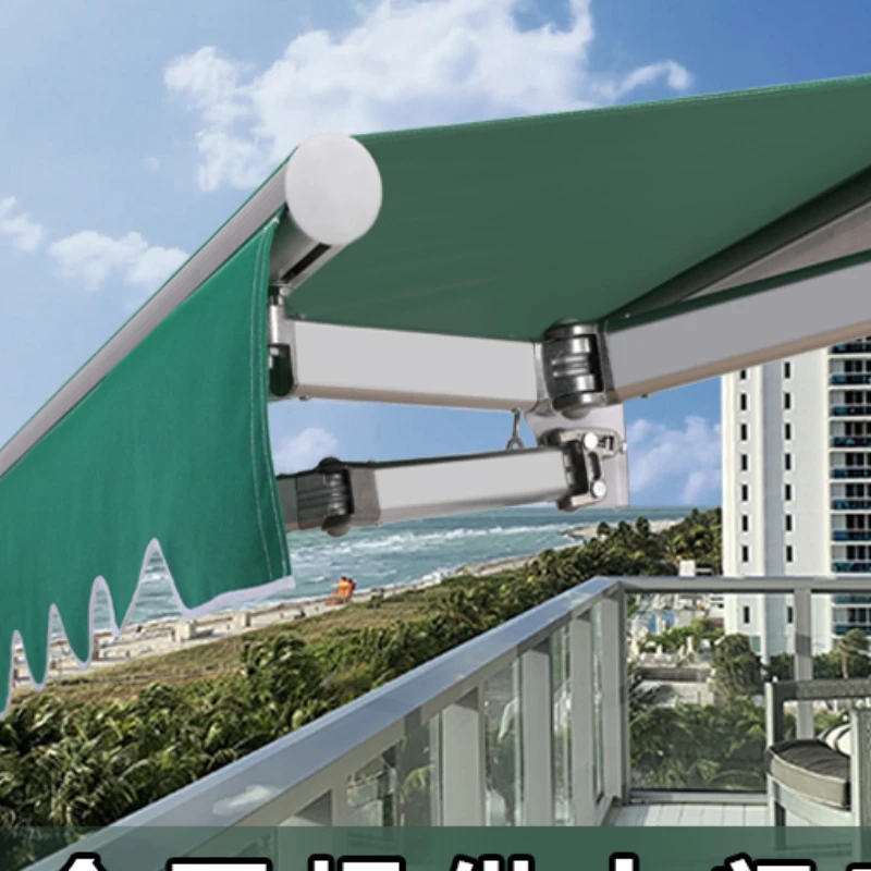 olding telescopic hand-operated electric retractable awning balcony outdoor umbrella courtyard facade awning