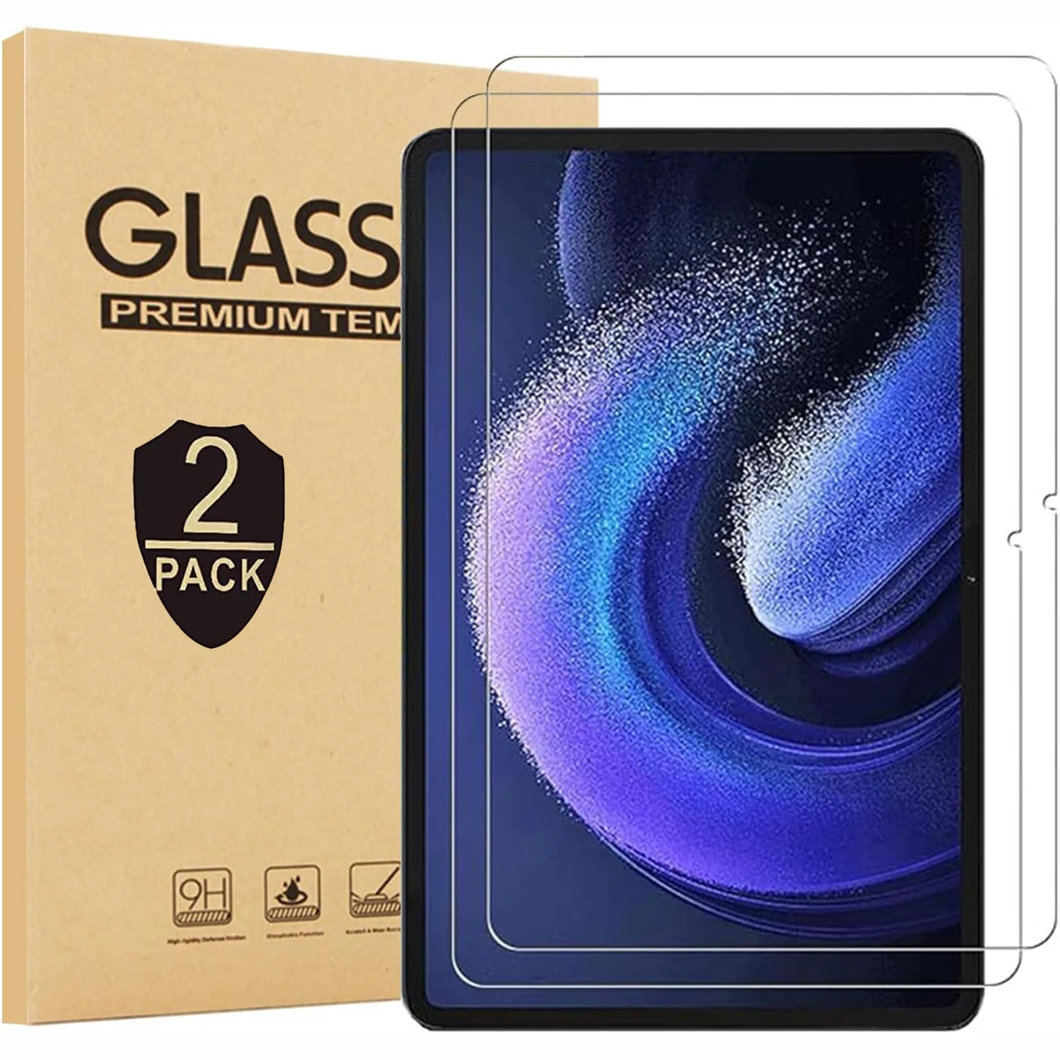 2 Stück 9H gehärtetes Glas für Xiaomi Pad 6/Pad 6 Pro 11 Zoll 2023, klarer Displayschutz, kratzfeste Schutzfolie