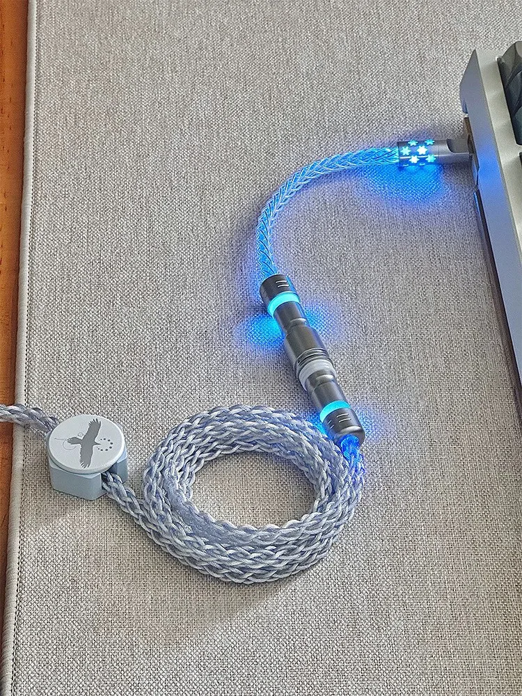 Aviation Connector Cable, 8K Magnetic-axis Keyboard, Return Rate Data Cable, Type-C Single-crystal Copper, Blue-light Mechanical