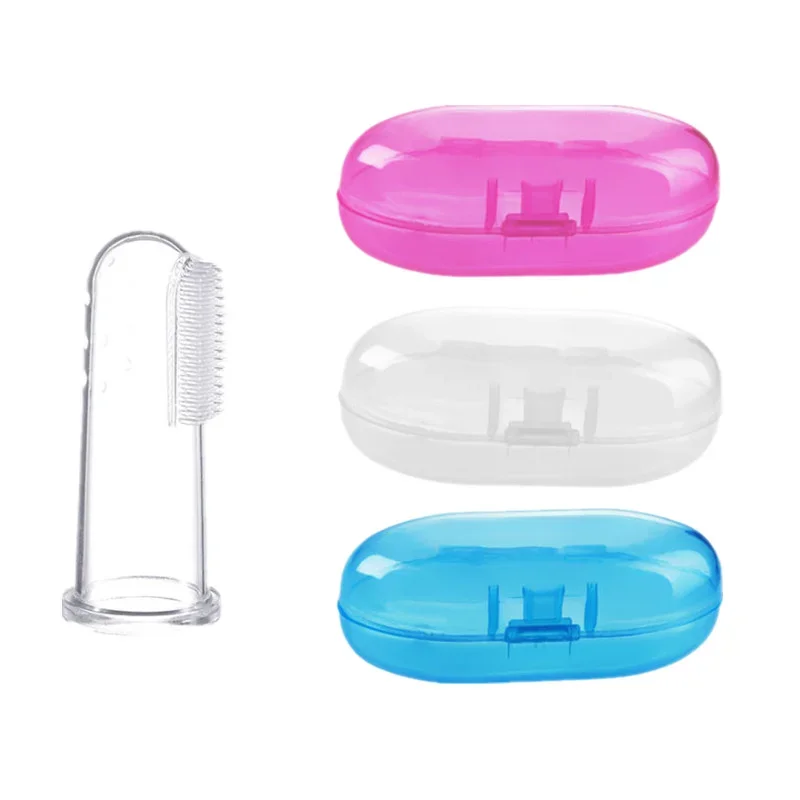 1pc Silicone Finger Toothbrush with Organizer Box for Children Teeth Care Dental Clean Toothbrush Baby Deciduous Tooth Brush