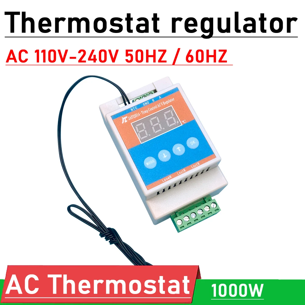 Imagem -02 - Termostato Controle de Temperatura Led Digital Regulador de Tensão Ventilador Chassi Regulador do Motor Regulador de Regulação de Velocidade Aquecimento ac 110v 220v