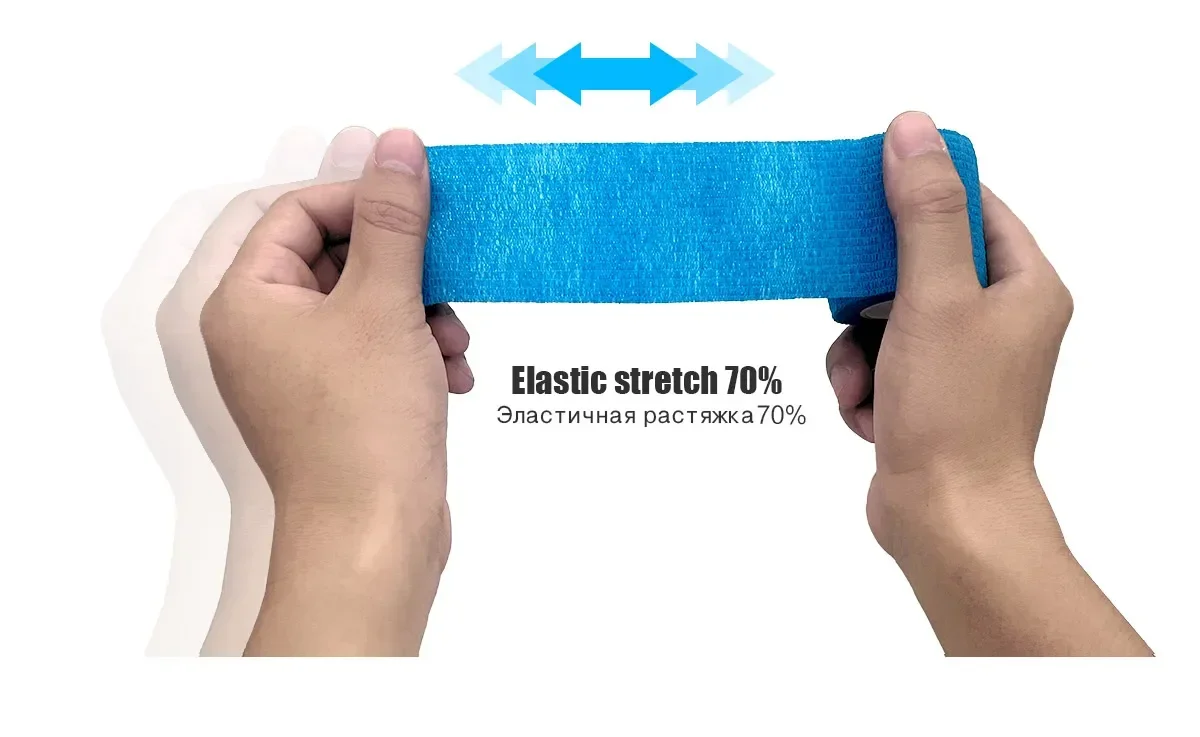 1/6 Stück 4,8 m selbstklebende, elastische Erste-Hilfe-Bandagen, Sportband für Handgelenk- und Knöchelverstauchungen, Schwellungen, Kinesiologie – Detail 17