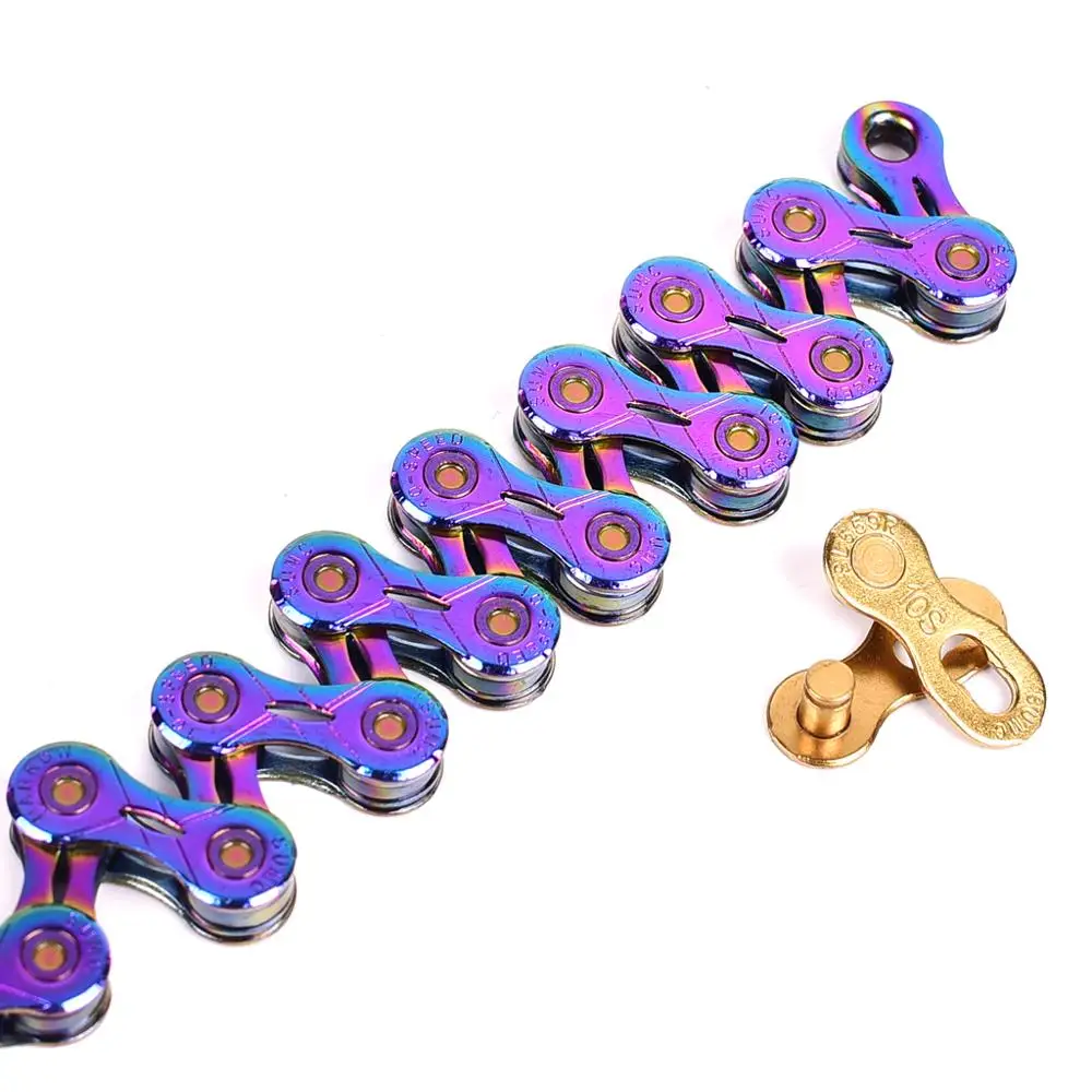 

SUMC Rainbow Bicycle Chain 9 10 11 12 speed Chain MTB Mountain Road Bike Colorful Chains With Missinglink For Shimano Sram