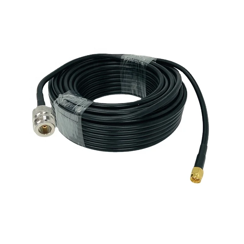 High quality custom RG58 coaxial jumper N female shape alloy male 50 ohm 10 meters antenna cable signal communication low loss